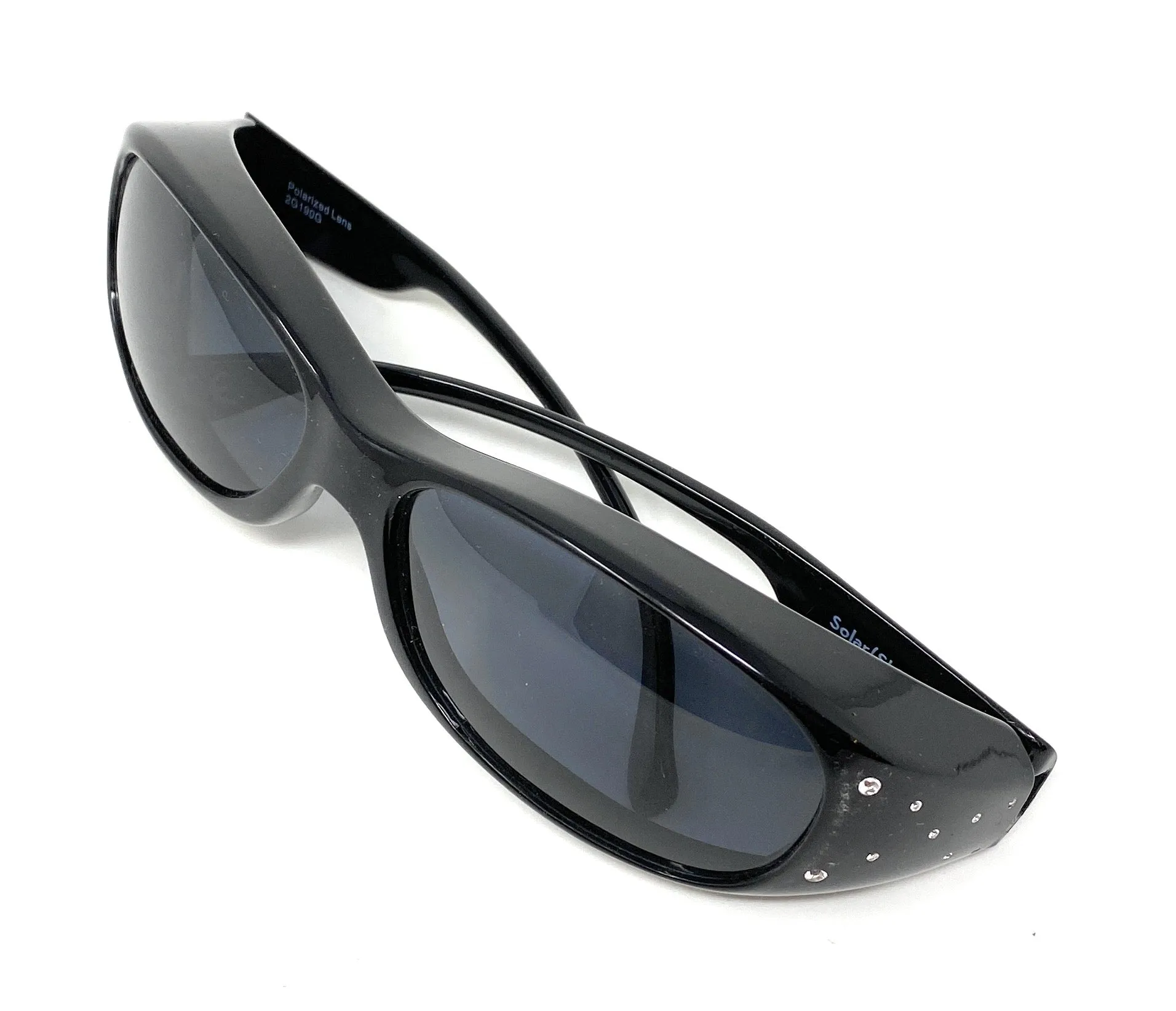 Polarised Optical Covers Over Spectacles BLACK with Diamond Effect Solar Shield 580