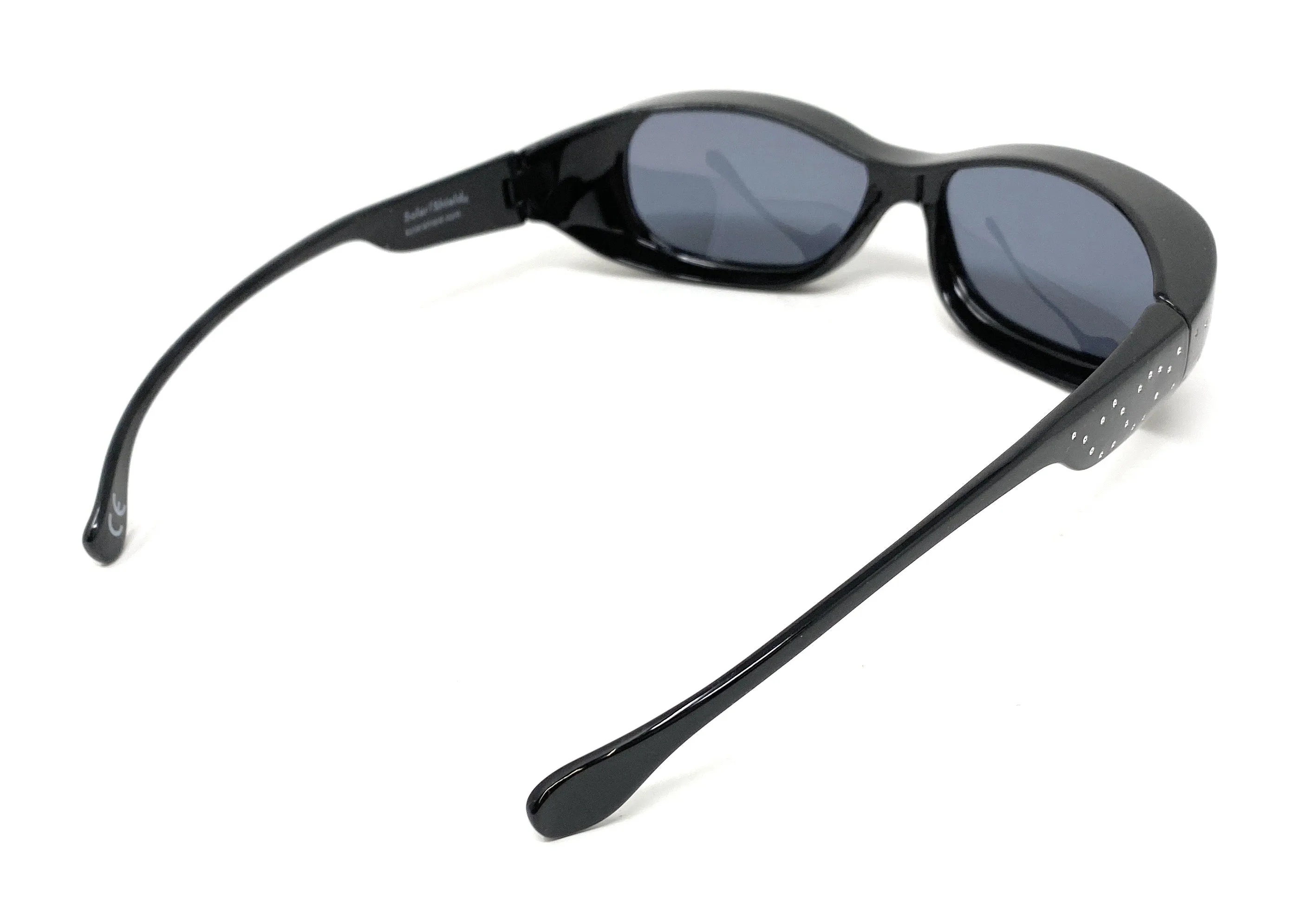 Polarised Optical Covers Over Spectacles BLACK with Diamond Effect Solar Shield 580