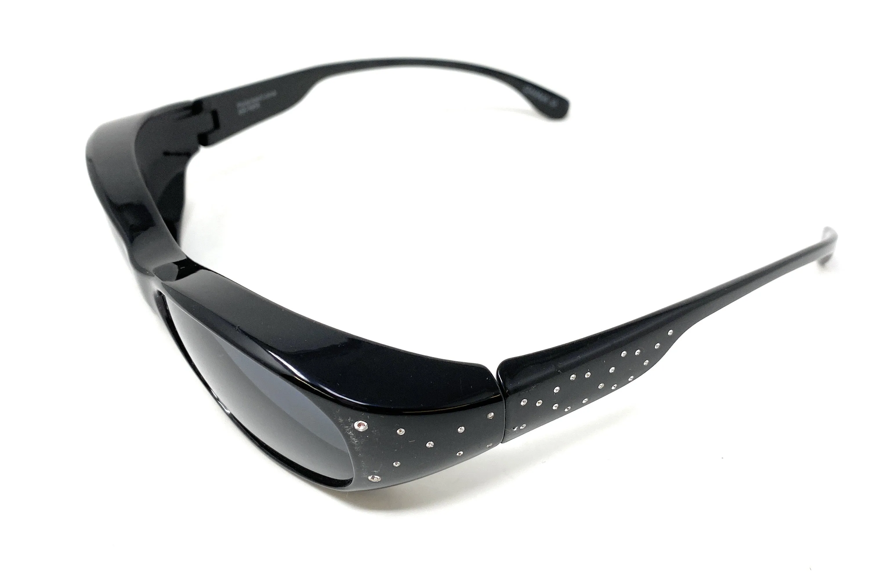 Polarised Optical Covers Over Spectacles BLACK with Diamond Effect Solar Shield 580