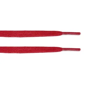 Red Waxed Flat Lace - Clear Plastic Aglet