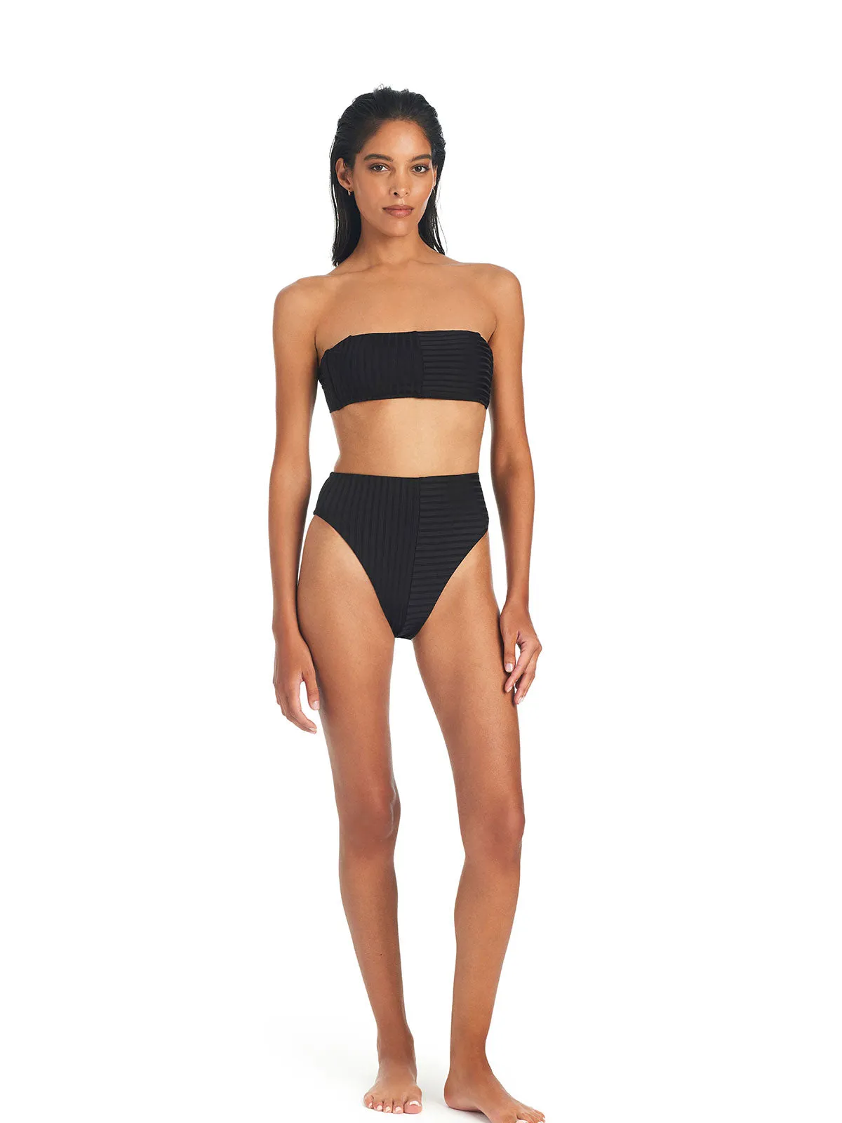 Refresh Rib Bikini Bottom Black