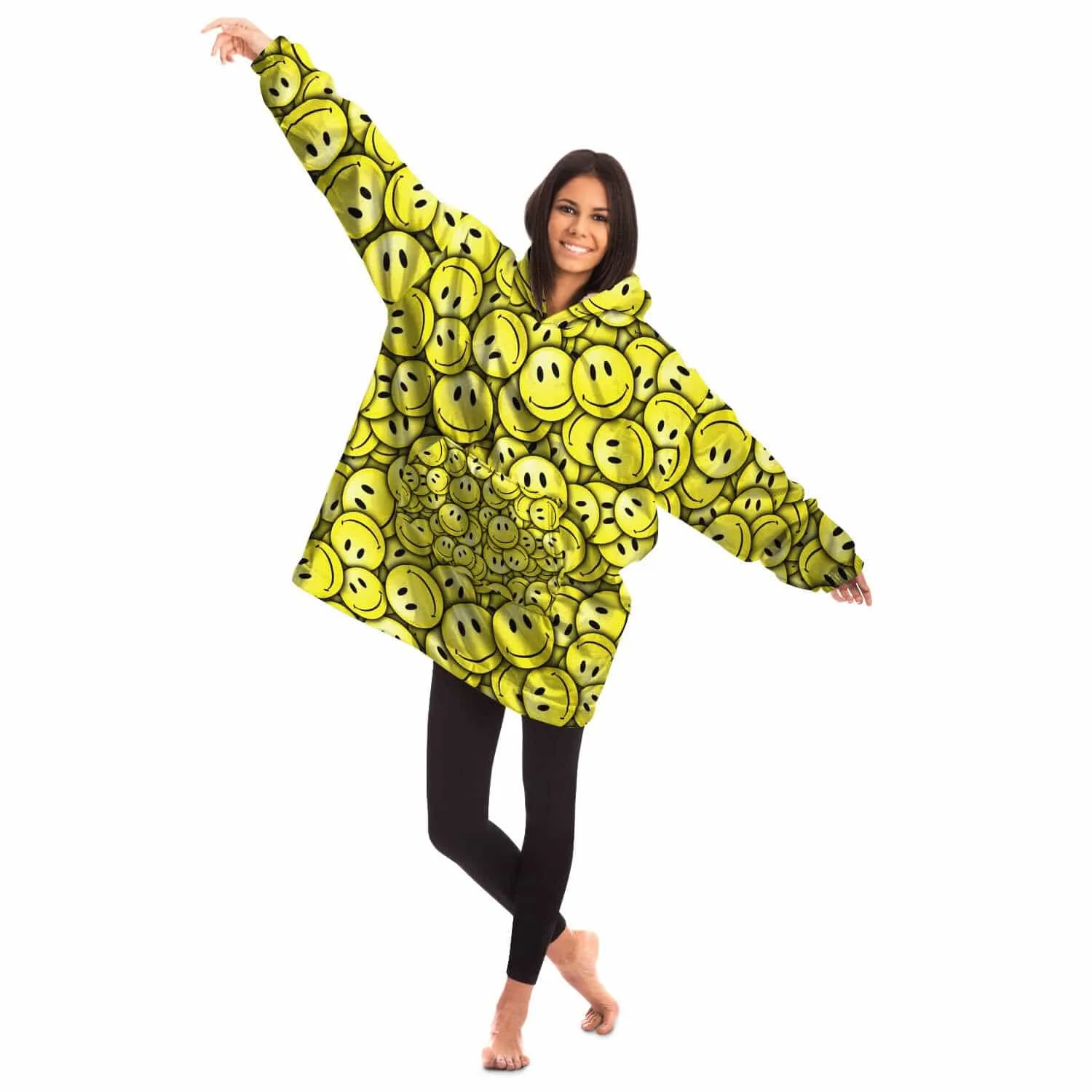 Snuggly™ Oversized Blanket Hoodie - Smileys