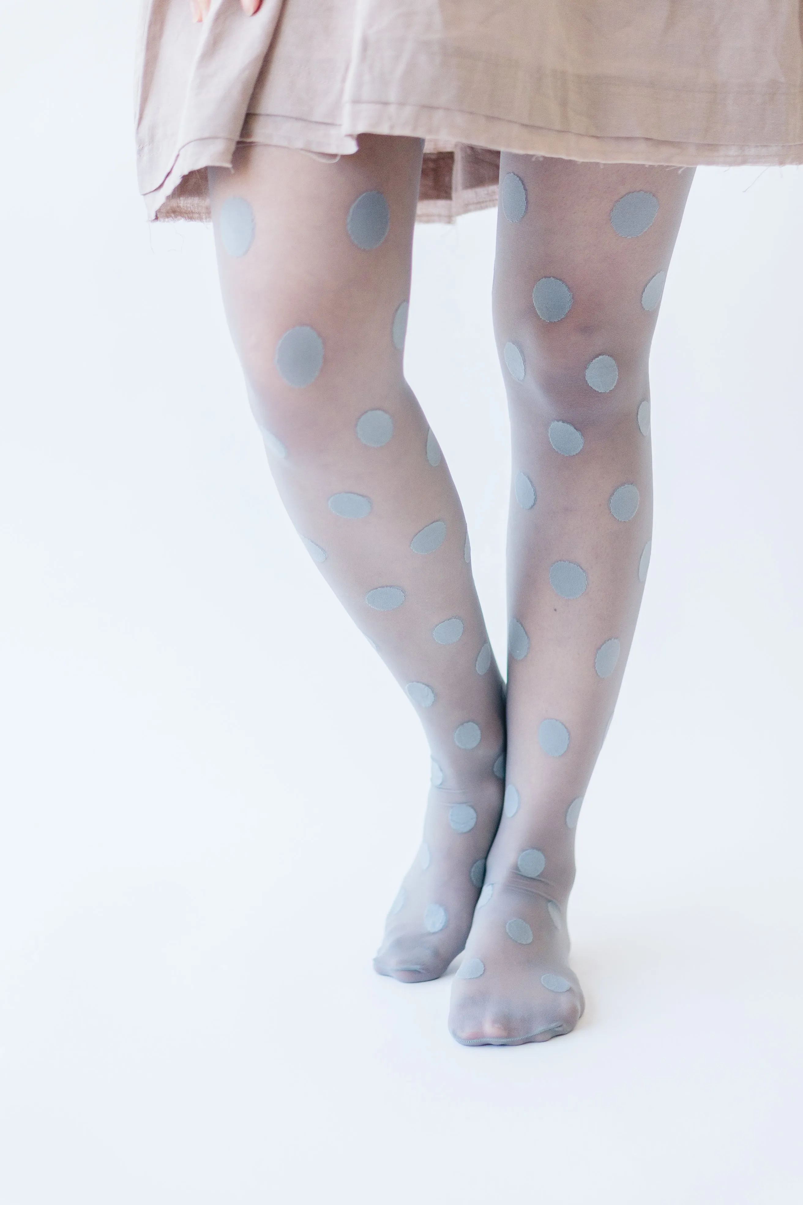 SOCKS: The Dot Storm Sheer Tights in Steel Gray