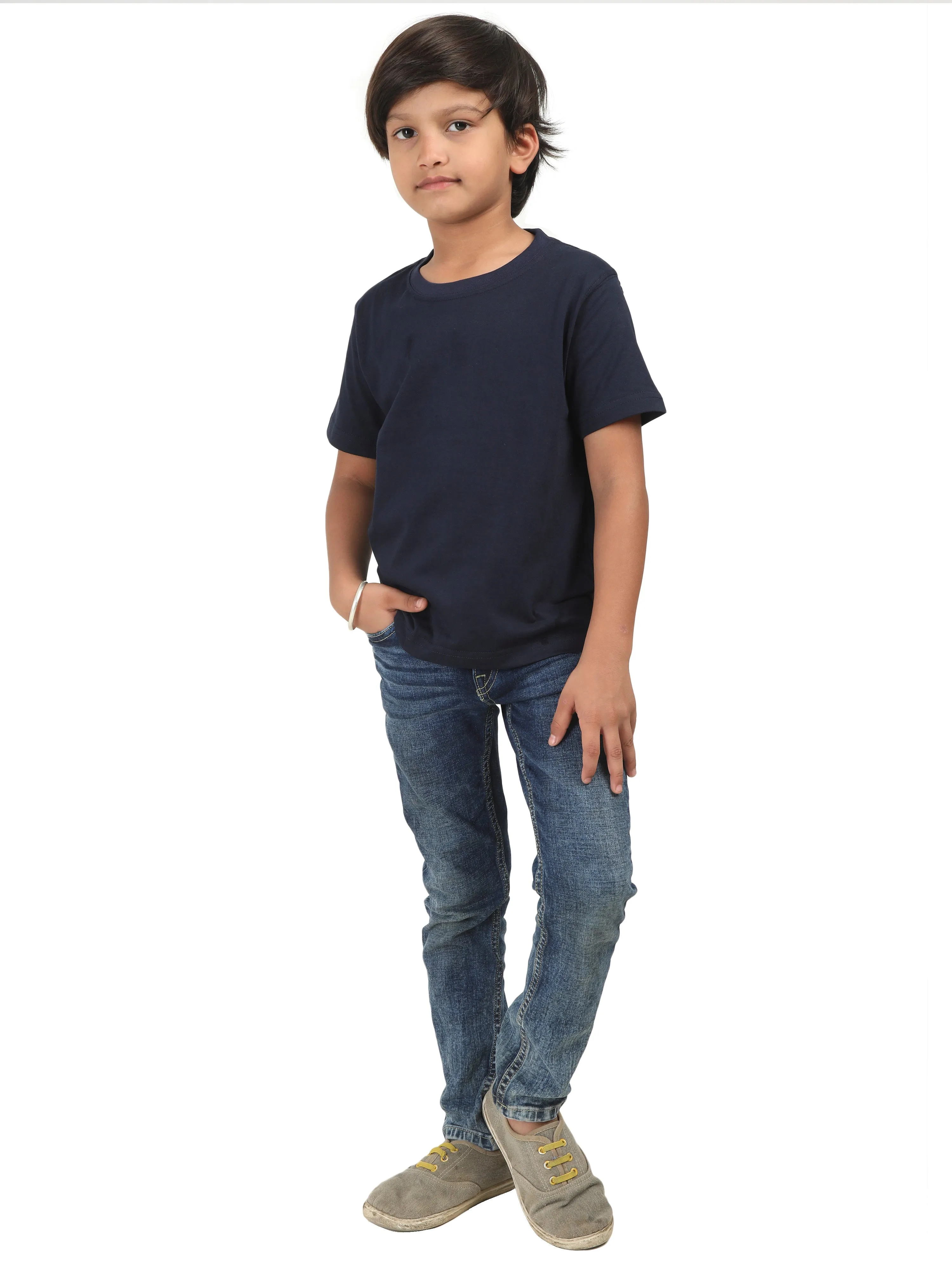 Solids: Plain Black Kids Tshirt