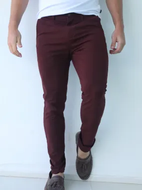 Stretch Chinos - Burgundy