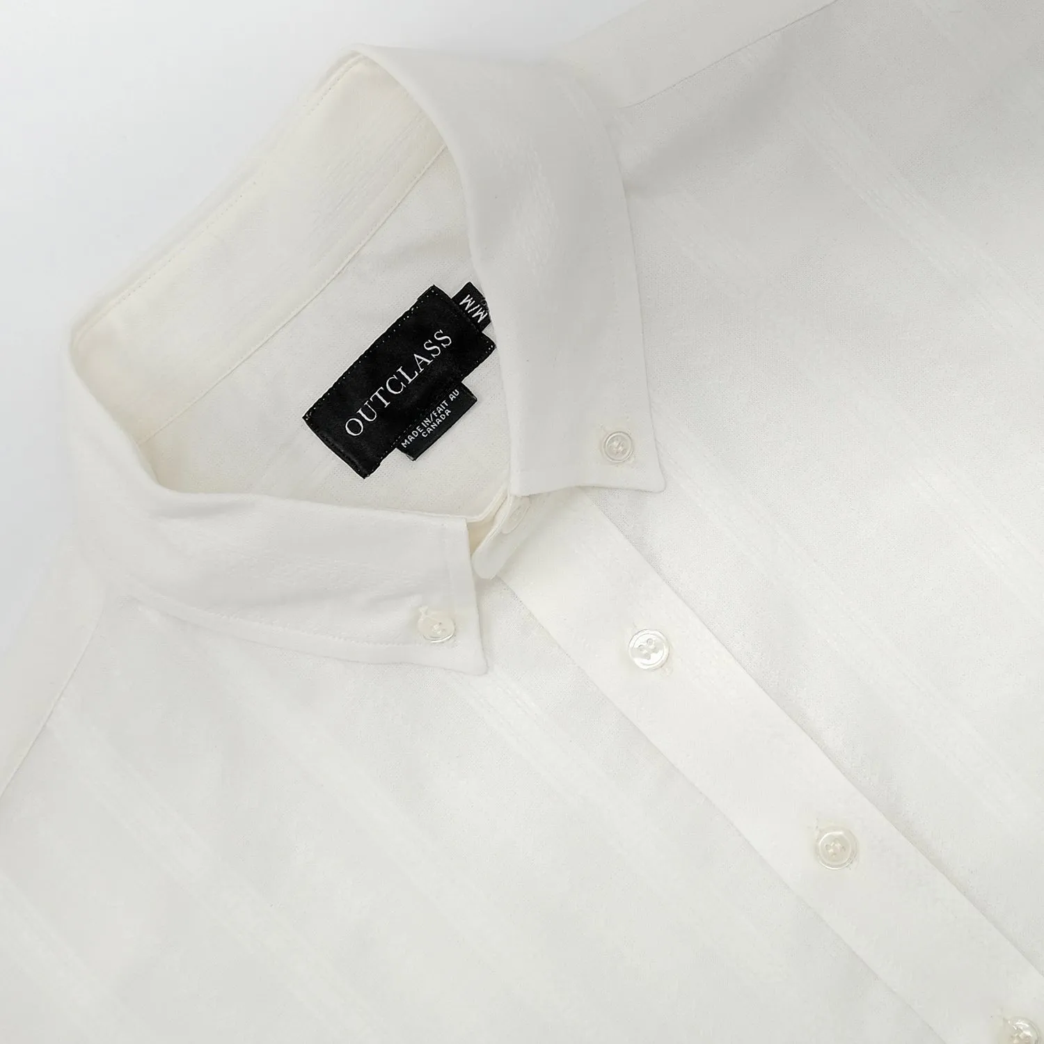 White Jacquard Stripe S/S Shirt