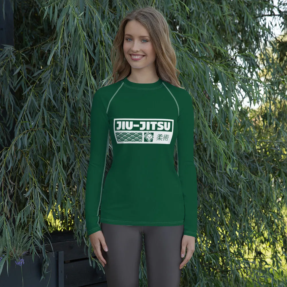 Womens Long Sleeve BJJ Rash Guard - Jiu-Jitsu 008 - Sherwood Forest