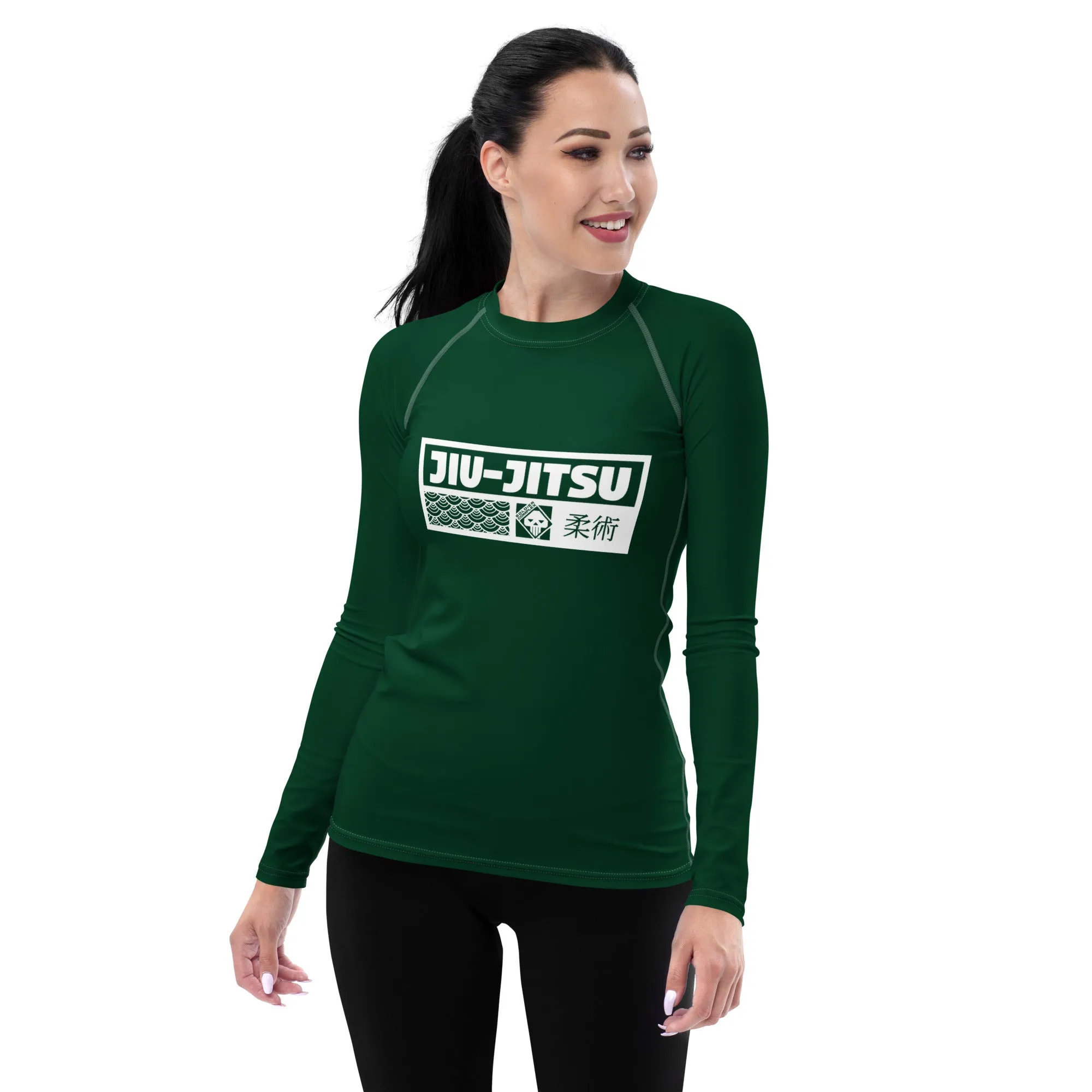 Womens Long Sleeve BJJ Rash Guard - Jiu-Jitsu 008 - Sherwood Forest