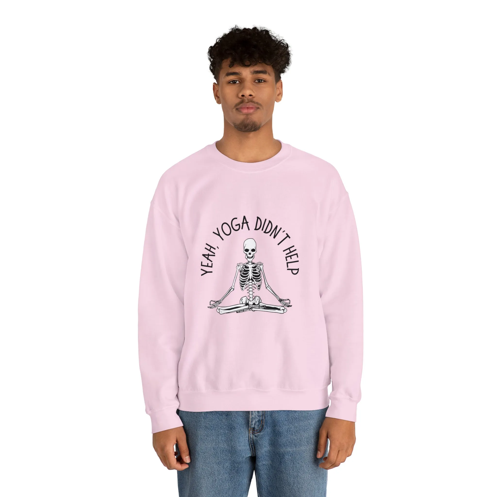 Yeah, Yoga Didn't Help Crewneck Sweatshirt (Light Colors)