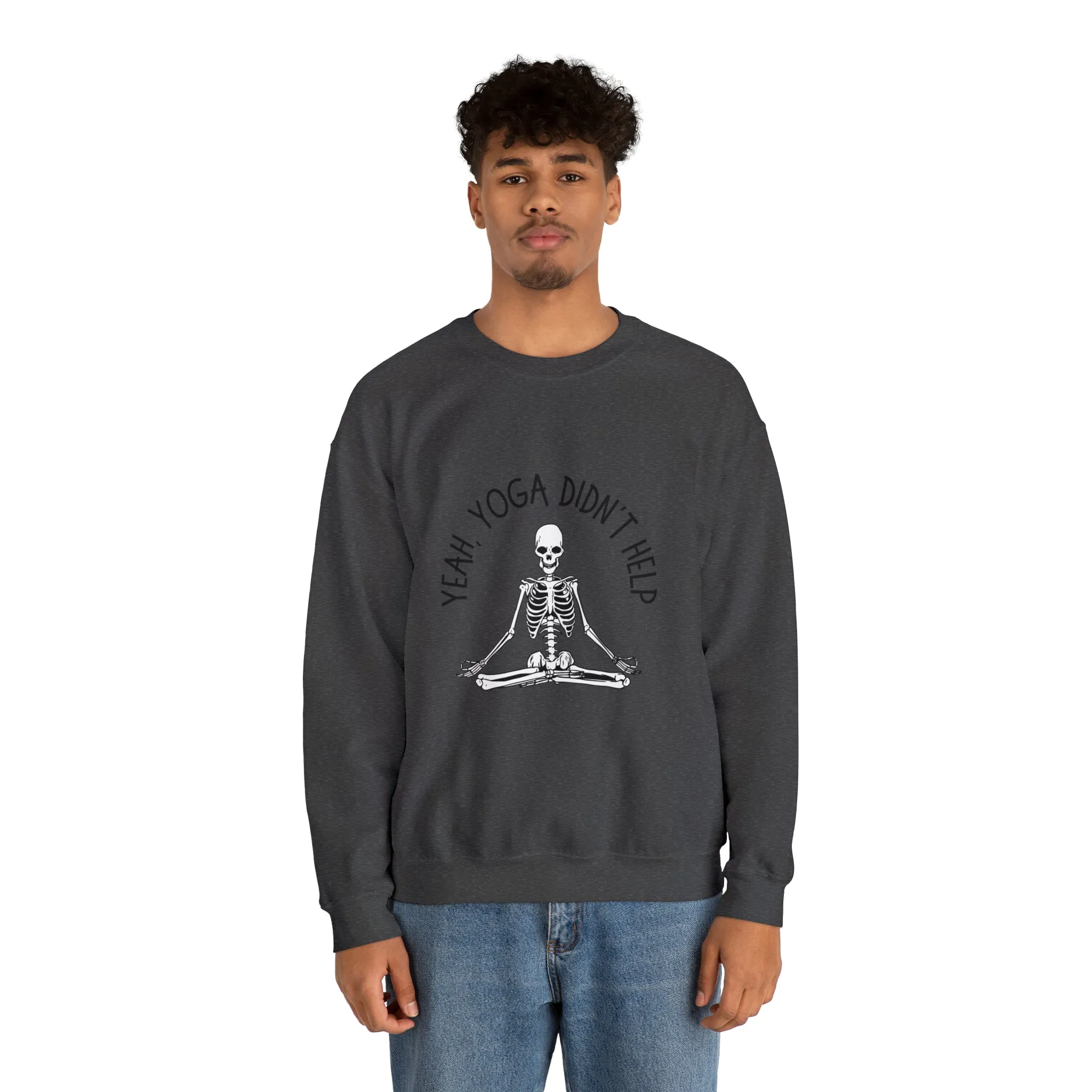 Yeah, Yoga Didn't Help Crewneck Sweatshirt (Light Colors)