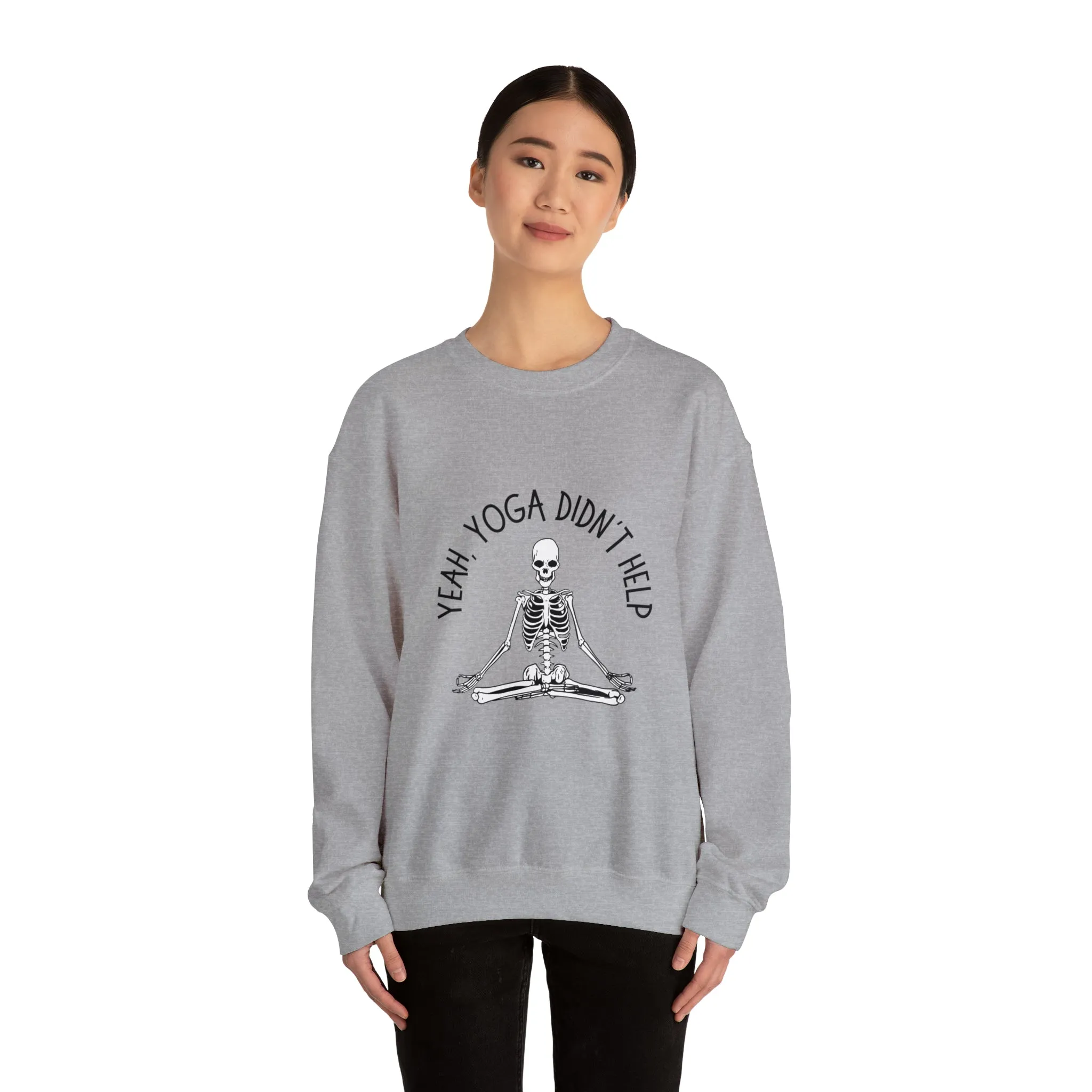 Yeah, Yoga Didn't Help Crewneck Sweatshirt (Light Colors)