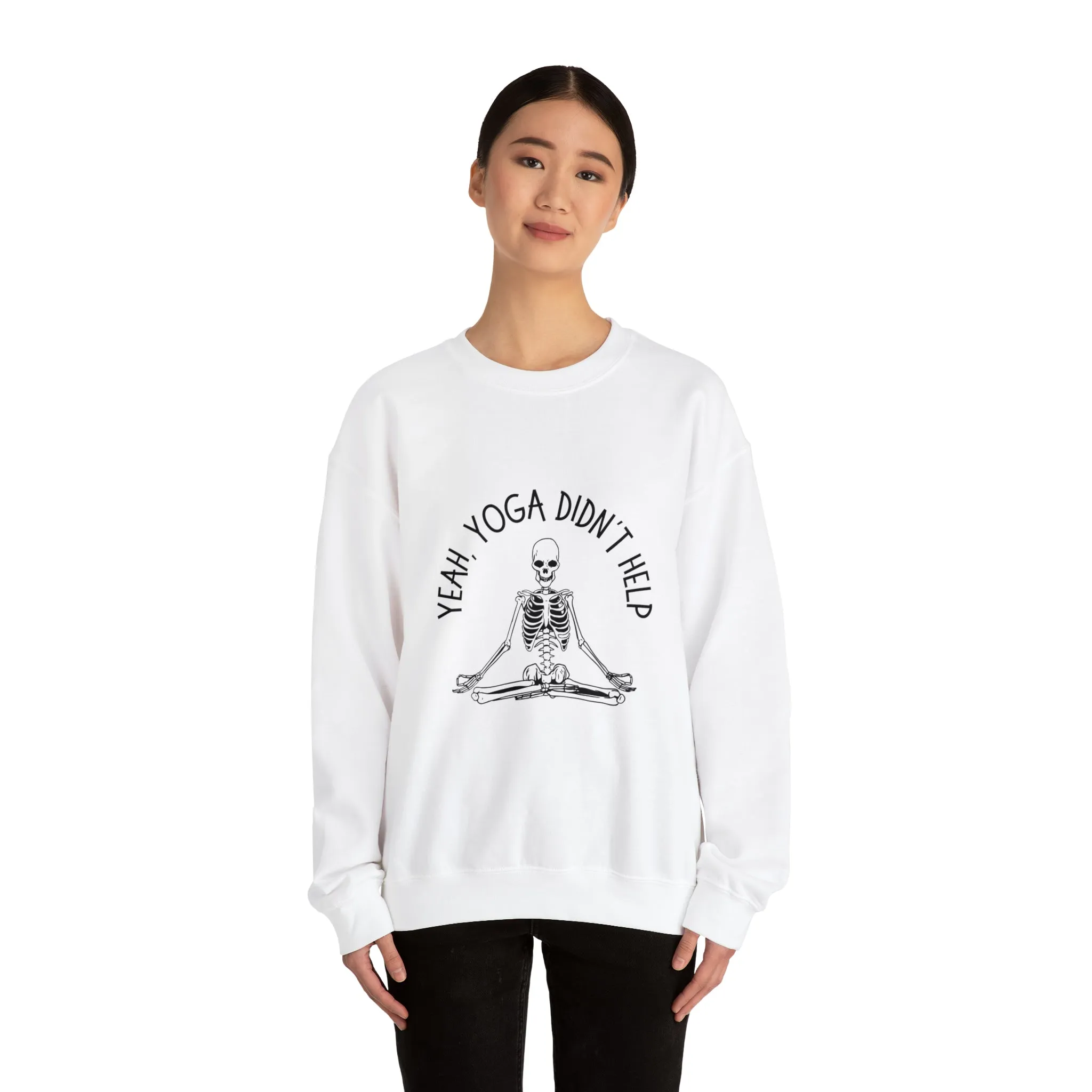 Yeah, Yoga Didn't Help Crewneck Sweatshirt (Light Colors)