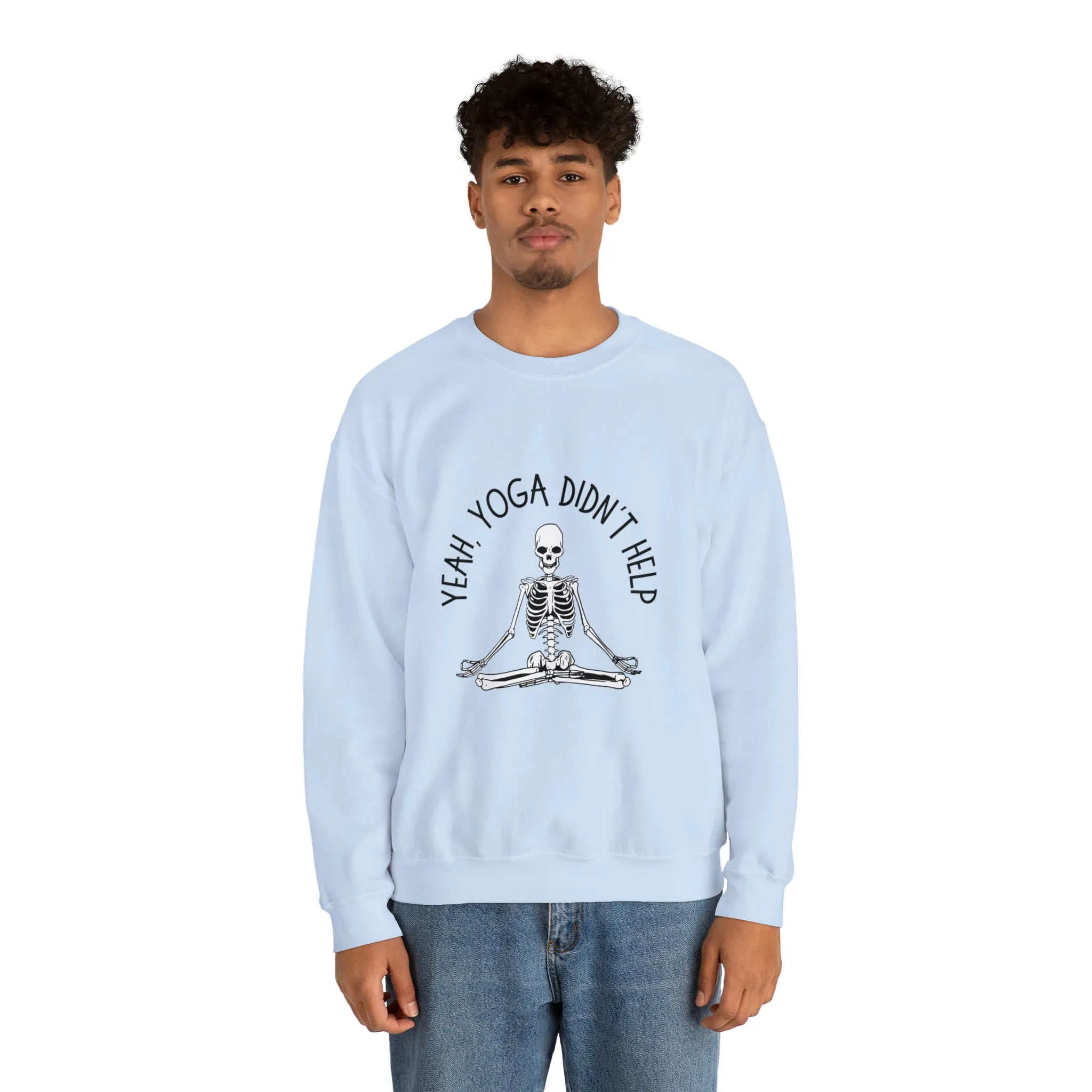 Yeah, Yoga Didn't Help Crewneck Sweatshirt (Light Colors)