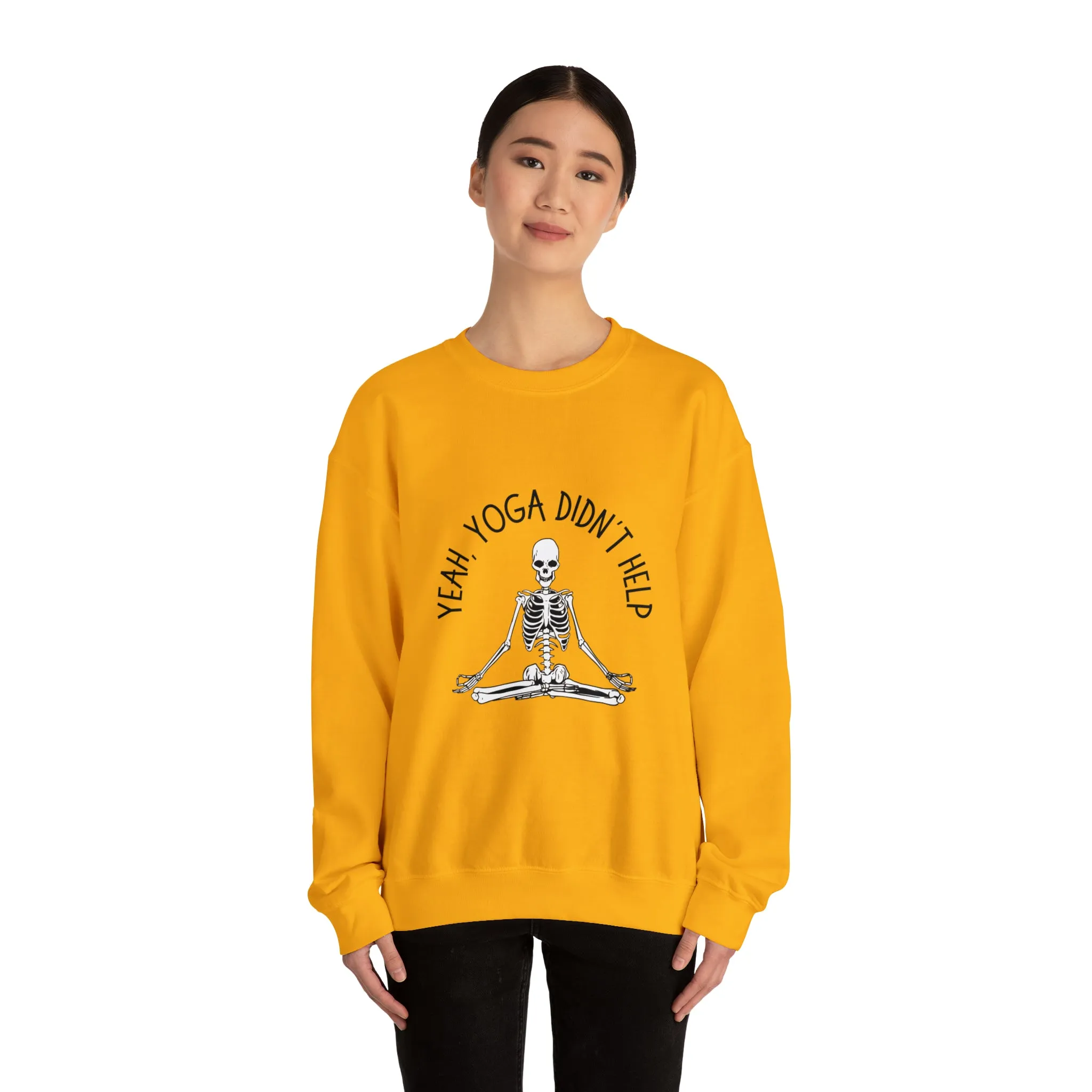 Yeah, Yoga Didn't Help Crewneck Sweatshirt (Light Colors)