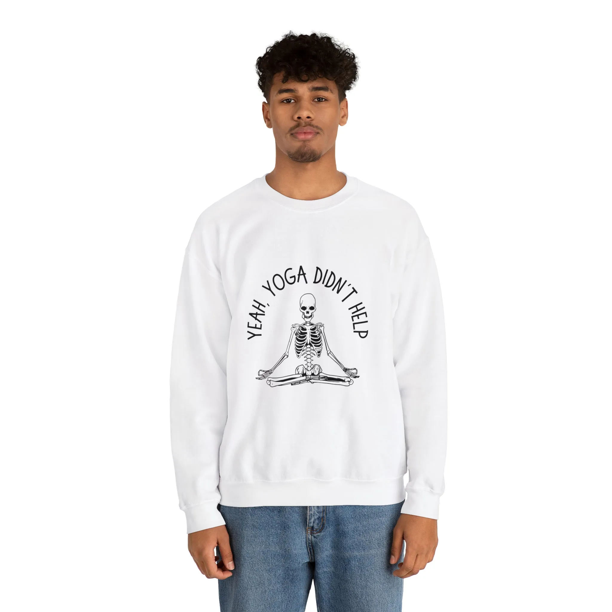 Yeah, Yoga Didn't Help Crewneck Sweatshirt (Light Colors)